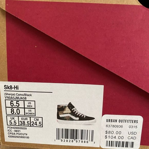 Vans Black and White Fuzzy High-Top Sneakers - Picture 10 of 14